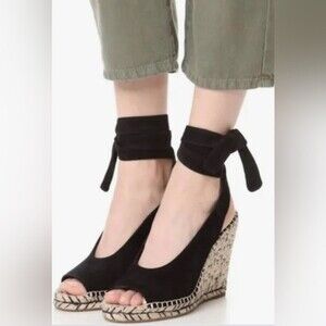 Joie black suede wedges size 37